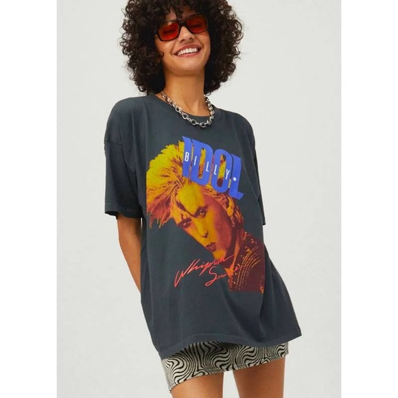 Daydreamer Tops - DAYDREAMER Billy Idol whiplash smile tee XS